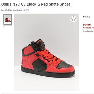 Osiris Red & Black Skate Shoes Men's sz 8, Women's sz 9-9.5